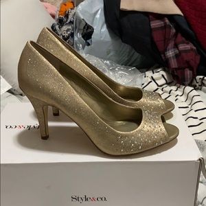 Gold Shimmer Heels